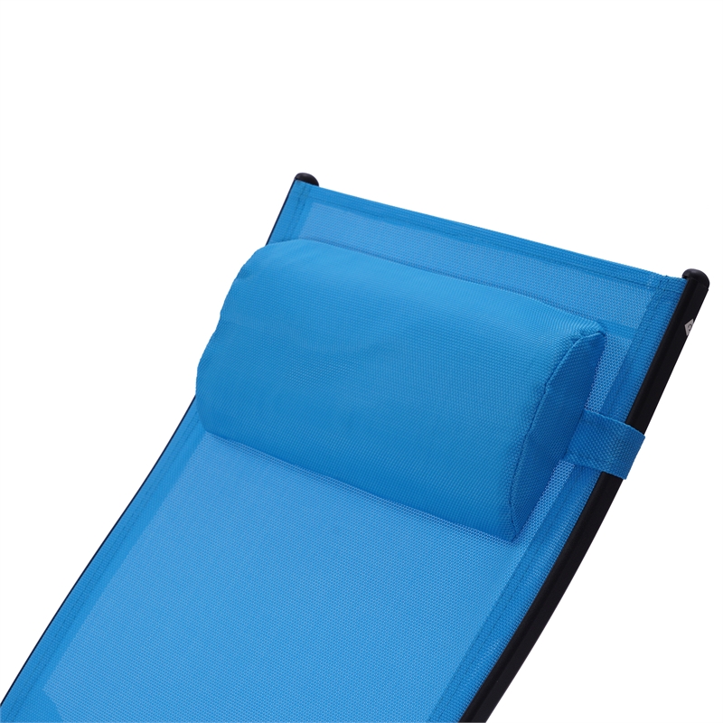 CRO Decor 2PCS Set Chaise Lounges Outdoor Chair Recliner Chair Sunbathing (Blue)