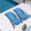 CRO Decor 2PCS Set Chaise Lounges Outdoor Chair Recliner Chair Sunbathing (Blue)
