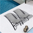CRO Decor 2PCS Set Chaise Lounges Outdoor Chair Recliner Chair Sunbathing (Gray)