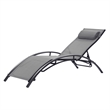CRO Decor 2PCS Set Chaise Lounges Outdoor Chair Recliner Chair Sunbathing (Gray)
