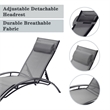 CRO Decor 2PCS Set Chaise Lounges Outdoor Chair Recliner Chair Sunbathing (Gray)