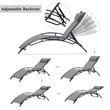 CRO Decor 2PCS Set Chaise Lounges Outdoor Chair Recliner Chair Sunbathing (Gray)