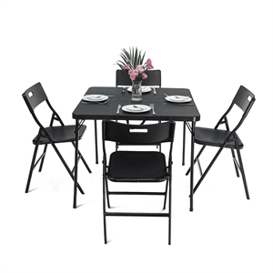 cro decor 5pcs folding table and chair set desktop foldable metal legs