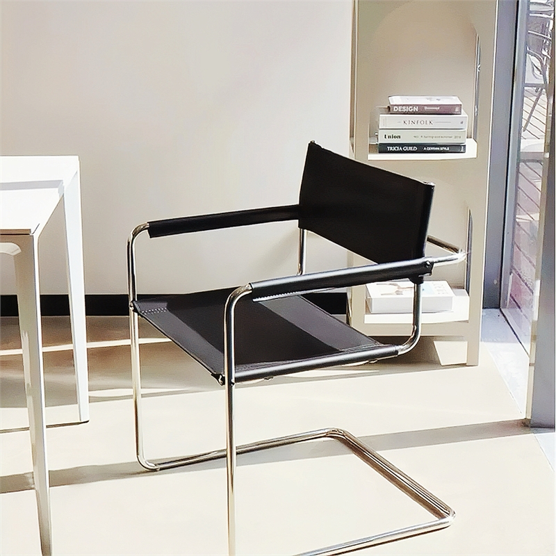 CRO Decor Modern Faux Leather Stainless Steel Office Chair Dining Chair