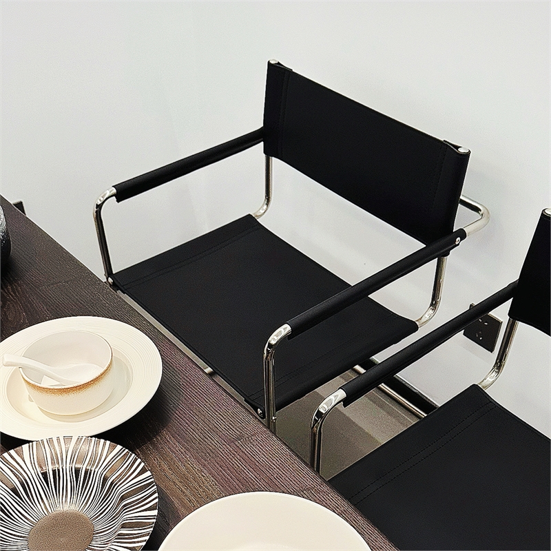 CRO Decor Modern Faux Leather Stainless Steel Office Chair Dining Chair