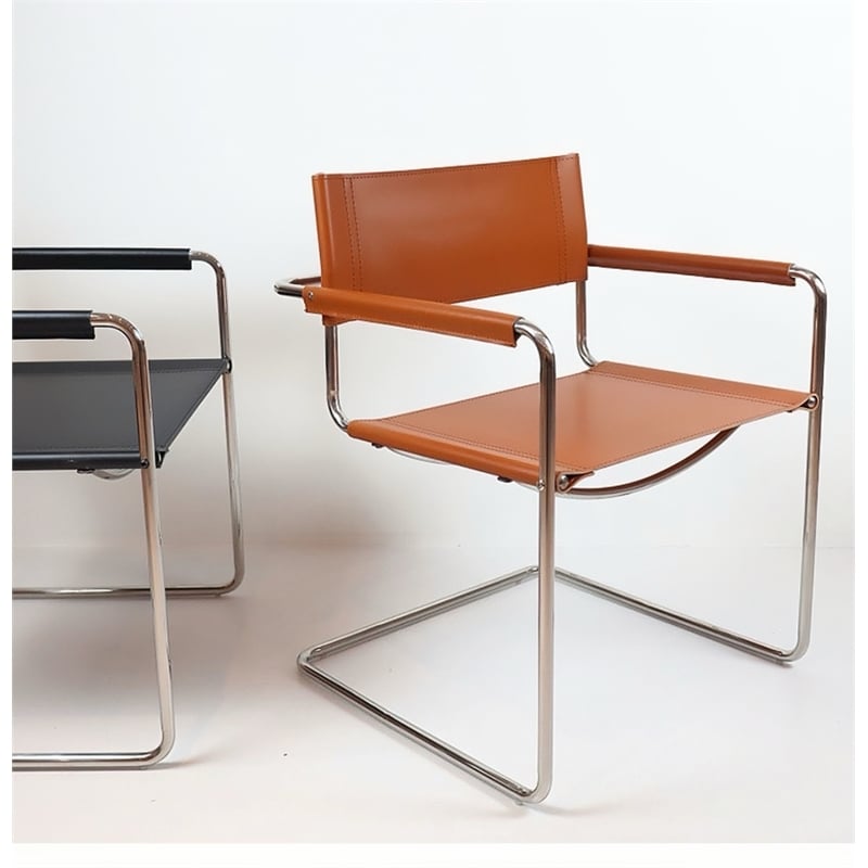 CRO Decor Modern Faux Leather Stainless Steel Office Chair Dining Chair