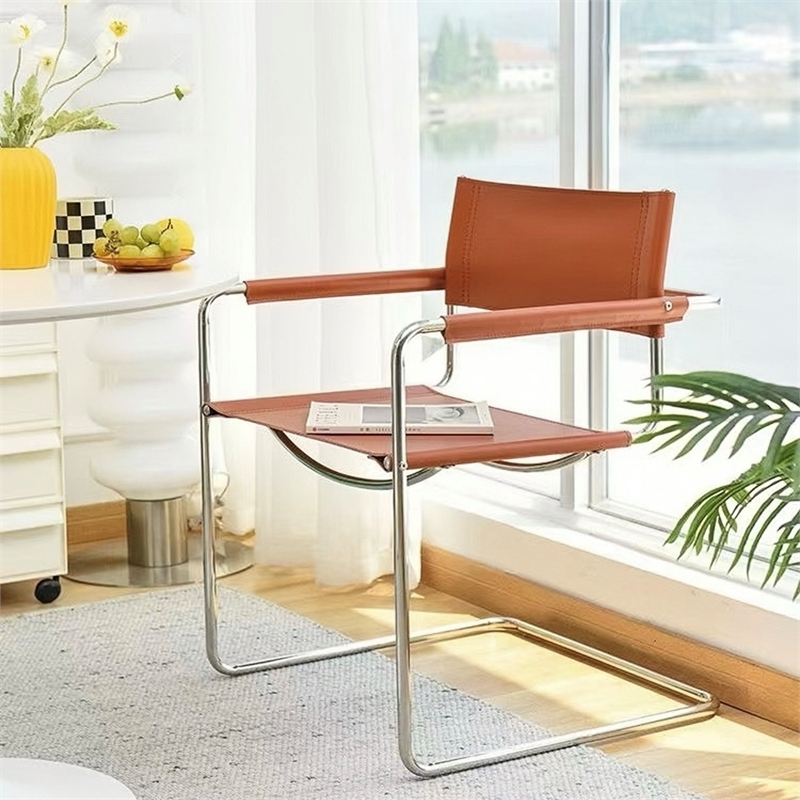 CRO Decor Modern Faux Leather Stainless Steel Office Chair Dining Chair