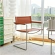 CRO Decor Modern Faux Leather Stainless Steel Office Chair Dining Chair