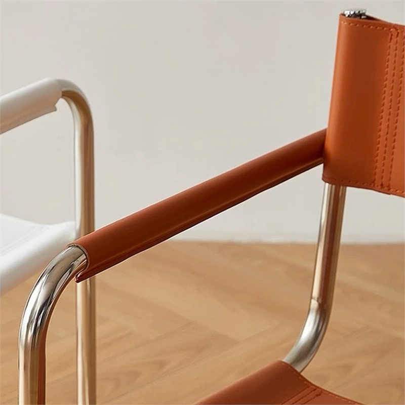 CRO Decor Modern Faux Leather Stainless Steel Office Chair Dining Chair