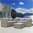 CRO Decor 4pc Patio Wicker Rattan Outdoor Furniture Sofa Set with Storage Box