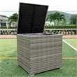 CRO Decor 4pc Patio Wicker Rattan Outdoor Furniture Sofa Set with Storage Box
