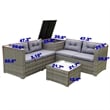 CRO Decor 4pc Patio Wicker Rattan Outdoor Furniture Sofa Set with Storage Box