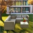 CRO Decor 4pc Patio Wicker Rattan Outdoor Furniture Sofa Set with Storage Box