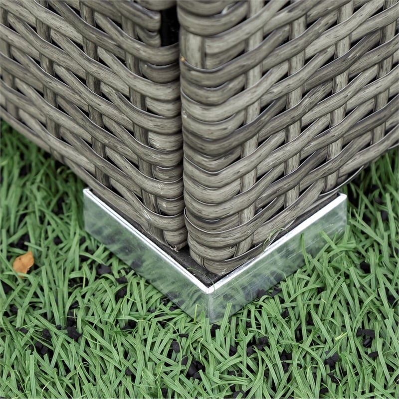 CRO Decor 4pc Patio Wicker Rattan Outdoor Furniture Sofa Set with Storage Box