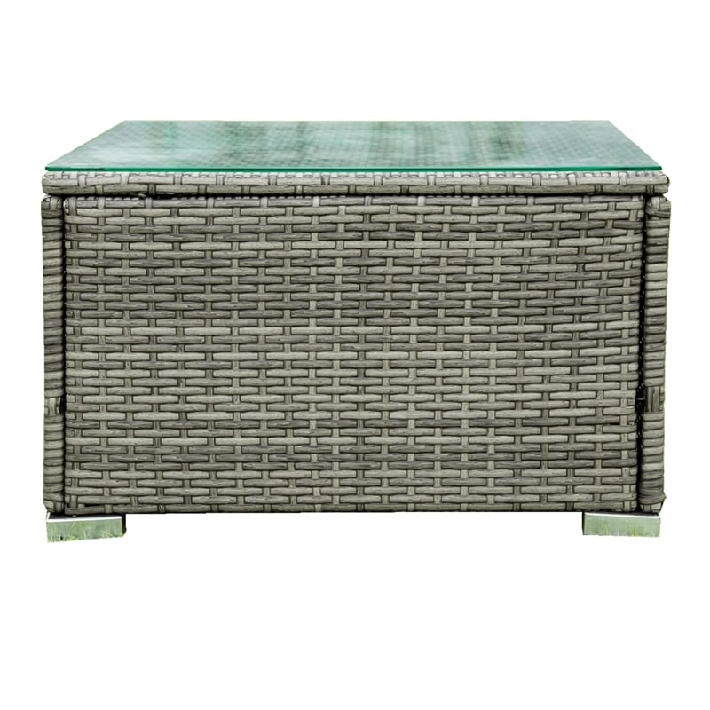 CRO Decor 4pc Patio Wicker Rattan Outdoor Furniture Sofa Set with Storage Box