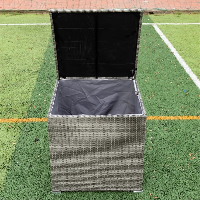 CRO Decor 4pc Patio Wicker Rattan Outdoor Furniture Sofa Set with Storage Box