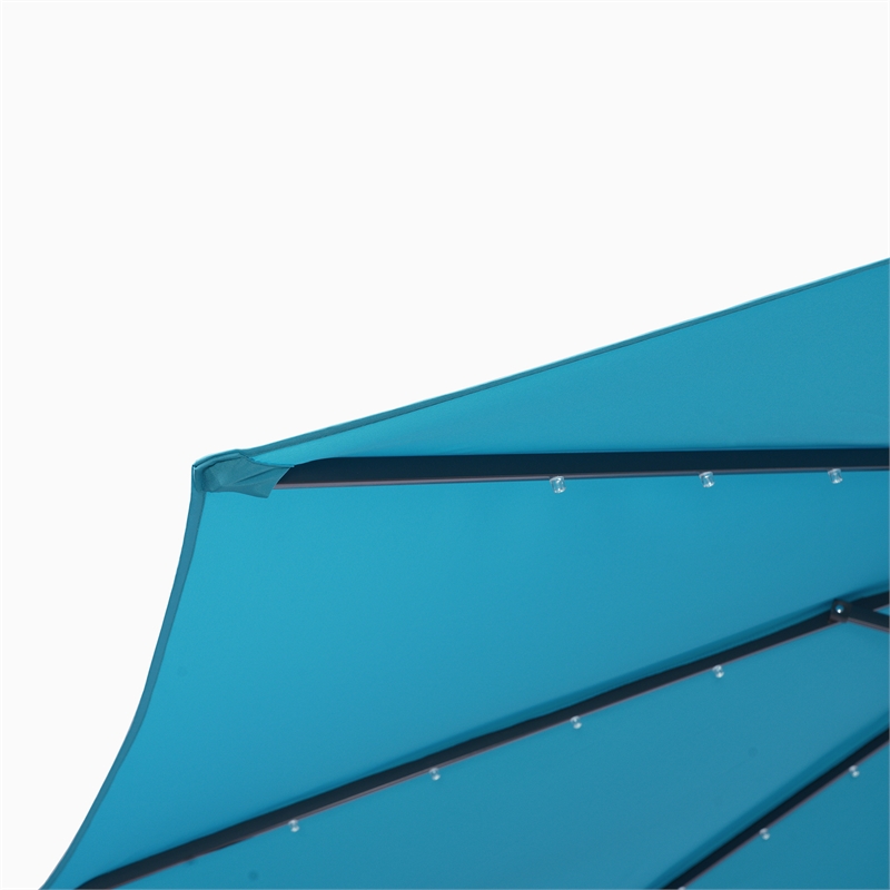 CRO Decor 10FT Solar LED Patio Outdoor Umbrella Hanging Cantilever Umbrella-Blue
