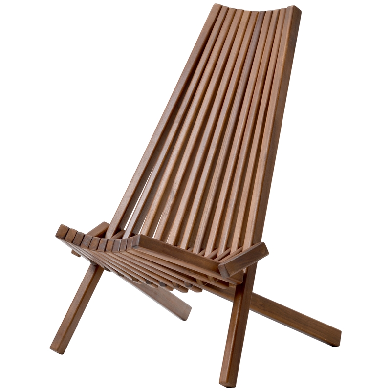 CRO Decor Folding Garden Chairs Acacia Wood Lounge Chair Yard Balcony Furniture