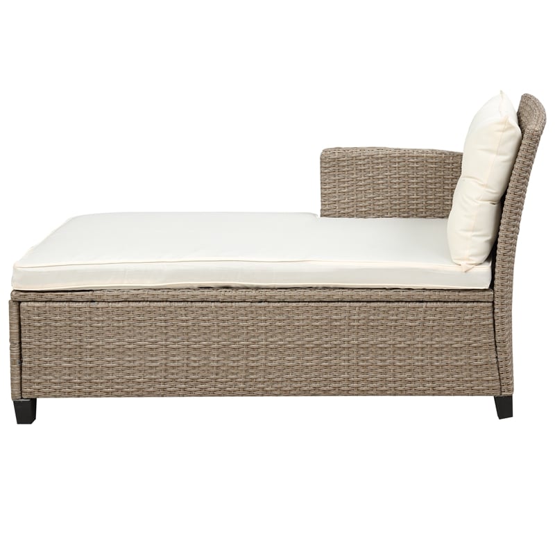 CRO Decor Patio Furniture Sets 4pc Wicker Sectional Sofa with Seat Cushions