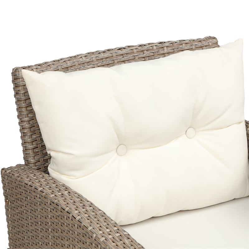 CRO Decor Patio Furniture Sets 4pc Wicker Sectional Sofa with Seat Cushions