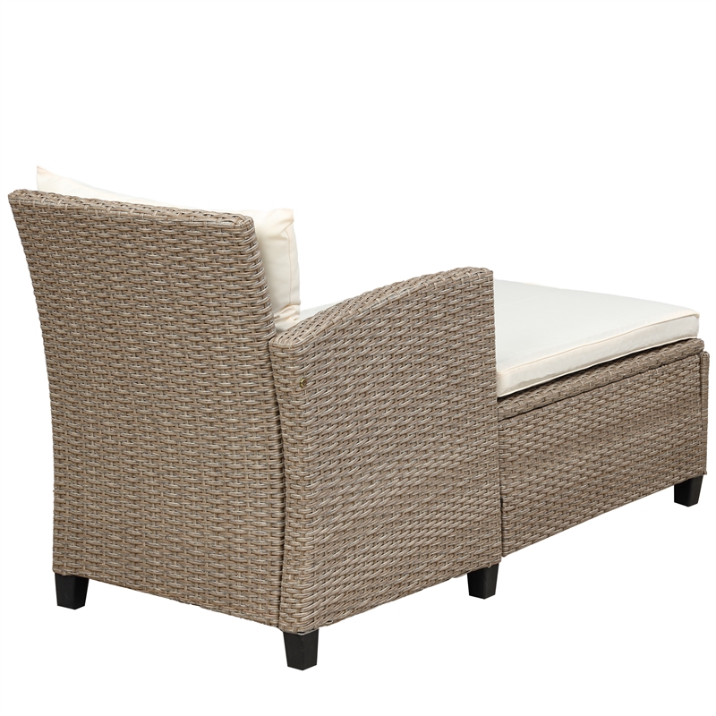 CRO Decor Patio Furniture Sets 4pc Wicker Sectional Sofa with Seat Cushions