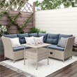 CRO Decor Outdoor Patio 4pc PE Wicker Rattan Sofa Set with Adjustable Backs