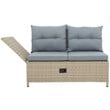 CRO Decor Outdoor Patio 4pc PE Wicker Rattan Sofa Set with Adjustable Backs