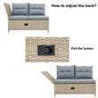 CRO Decor Outdoor Patio 4pc PE Wicker Rattan Sofa Set with Adjustable Backs
