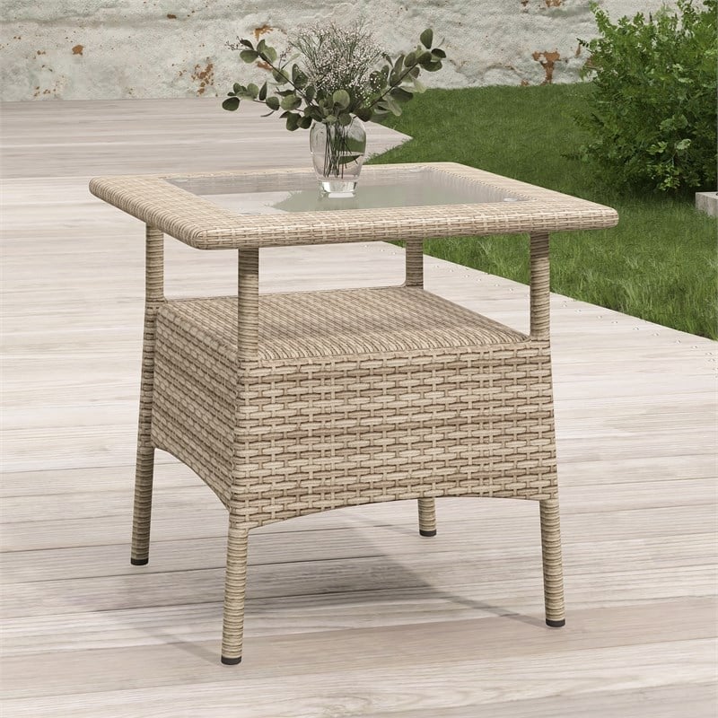 CRO Decor Outdoor Patio 4pc PE Wicker Rattan Sofa Set with Adjustable Backs