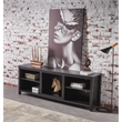 CRO Decor TV Stand Storage Media Console Entertainment Cente ( Black)