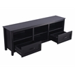 CRO Decor 70.08'' Length Black TV Stand with 2 Drawers and 4 Storage Compartment