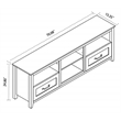 CRO Decor 70.08'' Length Black TV Stand with 2 Drawers and 4 Storage Compartment
