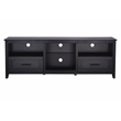 CRO Decor 70.08'' Length Black TV Stand with 2 Drawers and 4 Storage Compartment