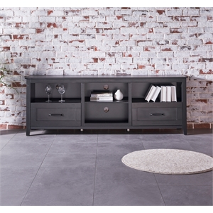 CRO Decor 70.08'' Length Black TV Stand with 2 Drawers and 4 Storage Compartment