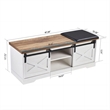 CRO Decor 47' Sliding X Barn Door Litterbox Bench with Entry Cutout Shoe Bench
