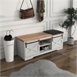 CRO Decor 47' Sliding X Barn Door Litterbox Bench with Entry Cutout Shoe Bench