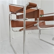 CRO Decor Leather Club Chair Steel Frame Armchair in Amber
