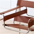 CRO Decor Leather Club Chair Steel Frame Armchair in Amber