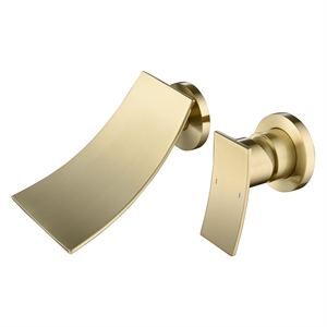 cro decor waterfall single handle wall mounted bathroom faucet in brushed gold