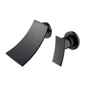 cro decor waterfall single handle wall mounted bathroom faucet in black