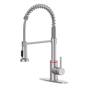 cro decor pull-out kitchen faucet in brushed nickel