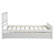 CRO Decor Wood Twin size Platform Bed with Trundle (White)