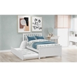 CRO Decor Wood Twin size Platform Bed with Trundle (White)