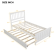 CRO Decor Wood Twin size Platform Bed with Trundle (White)
