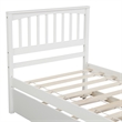 CRO Decor Wood Twin size Platform Bed with Trundle (White)