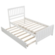 CRO Decor Wood Twin size Platform Bed with Trundle (White)