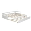 CRO Decor Extending Daybed with Trundle Wooden Daybed with Trundle (White)