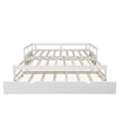 CRO Decor Extending Daybed with Trundle Wooden Daybed with Trundle (White)