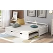 CRO Decor Extending Daybed with Trundle Wooden Daybed with Trundle (White)