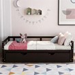 CRO Decor Extending Daybed with Trundle Wooden Daybed with Trundle (Espresso)
